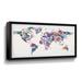 Gemma Violet 'Floral World Map Silhouette Travel Series Decor' - Print Canvas in White | 18 H x 36 W x 2 D in | Wayfair