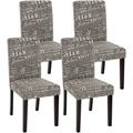 Set 4x sedie Littau tessuto per sala da pranzo 43x56x90cm grigio scritte piedi scuri - grey
