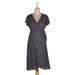 Creative Fusion in Indigo,'Beaded Indigo Viscose Wrap Dress'