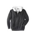 Men's Big & Tall Sherpa-Lined Fleece Zip Hoodie by KingSize in Heather Charcoal (Size 8XL) Fleece Jacket