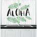 East Urban Home 2 Piece Ambesonne Aloha Summer Pattern of Inky Text & Tropic Simple Leaves Oceanic Beach Design Kitchen Curtain Set | Wayfair
