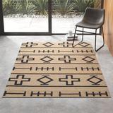 Black 96 x 0.5 in Area Rug - Union Rustic Aliea Geometric Handwoven Jute/Sisal/Natural/Area Rug Cotton/Jute & Sisal | 96 W x 0.5 D in | Wayfair