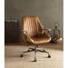 Williston Forge Bromborough Genuine Leather Task Chair Upholstered in Gray/Brown | 40 H x 24 W x 28 D in | Wayfair 55F3B55B841A475D98E4FDAC58A49ED5