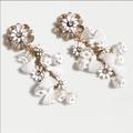 J. Crew Jewelry | J Crew White And Gold Flower Drops Earrings Nwt | Color: Gold/White | Size: Os