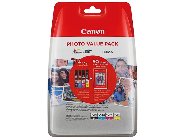 Tinten CANON CLI551XL CANON IP7250 TINTE (4) CMY+PH Image
