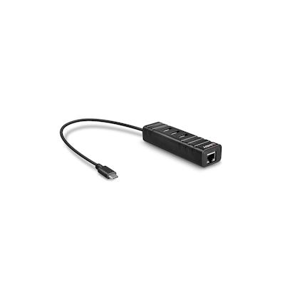 Lindy USB 3.1 Hub & Gigabit Ethernet Adapter - Netzwerk-/USB-Adapter - USB 3.1 Gen 1