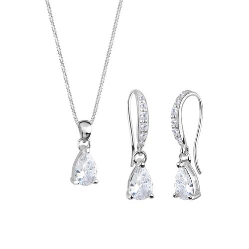 Elli – Elli Schmuckset Tropfen Zirkonia 925 Sterling Silber Schmuck-Set Damen