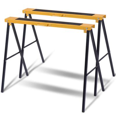 Costway 2 Pack Heavy Duty Sawhorse with Steel Fold...