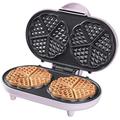 Bestron Doppel-Waffeleisen für klassische Herzwaffeln, Herzwaffeleisen mit Backampel & Antihaftbeschichtung, ideal für Kindergeburtstage, Ostern & Weihnachten, Farbe: Rosa