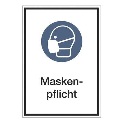 Marahrens Aufkleber / Hinweisschild »Maskenpflicht« 13 x 18,5 cm, 10 Stück weiß, 13x18.5 cm Image