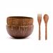 Rainforest Bowls 4 Piece Jumbo Coconut Dining Bowl Set Wood in Brown/Gray/White | 4 H in | Wayfair JCRB-MC01-01