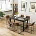 17 Stories 6-Person 36" Solid Wood Dining Set Wood/Metal in Brown | Wayfair 4E6FE5EDCF3348BE9C6B1233C2472F98