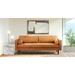 Steelside™ Bismarck 88.5" Full-Grain Genuine Italian Leather Sofa Genuine Leather in Brown | 34 H x 88.5 W x 38 D in | Wayfair