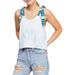 Free People Tops | Free People Tie Shoulder Tie-Dye Tank Top Medium | Color: Blue/White | Size: M