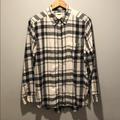 American Eagle Outfitters Tops | Ae Ahhh-Mazingly Soft Boyfriend Fit Flannel | Color: Black/Cream | Size: L