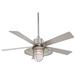Minka Aire Rainman Outdoor Rated 54 Inch Ceiling Fan with Light Kit - F582L-BNW