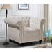 Chesterfield Chair - House of Hampton® Feldt 40.6" Wide Tufted Velvet Chesterfield Chair Wood/Velvet in White | Wayfair