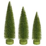 Vickerman 660485 - 12"-14"-16" Lime Glitter Oval Tree 3/Set (LS191273) Christmas Decorative Tree