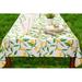 Gracie Oaks Naama Lemon Bliss Printed Umbrella Outdoor Tablecloth Polyester in Gray/Green/Yellow | 60 D in | Wayfair