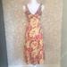 J. Crew Dresses | J. Crew Silk Fall Floral Tea-Length Dress | Color: Brown/Orange/Red/Yellow | Size: 0