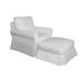 Sunset Trading Horizon Slipcovered Swivel Rocking Chair and Ottoman In White Performance Fabric - Sunset Trading SU-114993-30-391081