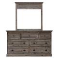 Sunset Trading Solstice Grey 7 Drawer Dresser with Shutter Mirror - Sunset Trading CF-3030_34-0441