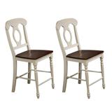 Sunset Trading Andrews Napoleon Barstool In Antique White and Chestnut Brown ( Set of 2 ) - Sunset Trading DLU-ADW-B50-AW-2