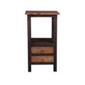 Sunset Trading Cottage Two Drawer End Table In Distressed Black and Brown - Sunset Trading CC-TAB168TT-BWRW