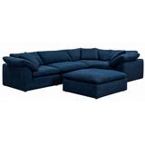 Sunset Trading Cloud Puff Navy Blue Slipcover for 5 Piece Modular Sectional Sofa In Performance Fabric - Sunset Trading SU-1458SC-49-3C-1A-1O