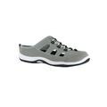 Wide Width Women's Barbara Flats by Easy Street® in Grey Leather (Size 8 W)