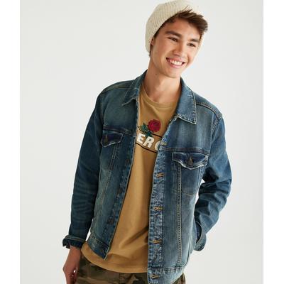 Aeropostale Mens' Denim Trucker Jacket - Washed Denim - Size XL - Cotton