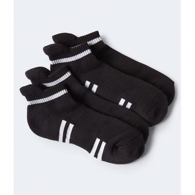 Aeropostale Womens' 2-Pack Logo Athletic Socks - Black - Size One Size - Cotton