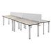 "Kee 60"" x 24"" Double Benching System w/ Privacy Divider in Maple/ Chrome - Regency MBSPD12024PLBPCM"