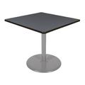 "Via 42"" Square Platter Base Table in Grey/Grey - Regency TVP4242GYGY"