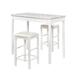 Lancer 3 Piece Tavern Set, White Faux Marble - Linon TS50WHT01U