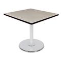 "Via 42"" Square Platter Base Table in Maple/Chrome - Regency TVP4242PLCM"