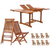 9-Piece Butterfly Folding Chair Set & Cushion, Blue - All Things Cedar TD72-22-B