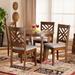 Baxton Studio Alena Modern Grey Fabric & Walnut Brown Finished Wood 5-PC Dining Set - Wholesale Interiors Alena-Grey/Walnut-5PC Dining Set