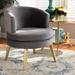 Baxton Studio Baptiste Glam & Luxe Grey Velvet Fabric & Gold Finished Wood Accent Chair - Wholesale Interiors WS-14056-Grey Velvet/Gold-CC
