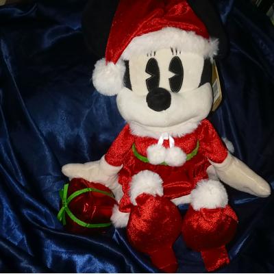Disney Toys | Disney Store Holiday Minnie Mouse Plush | Color: Black/Red | Size: Please See Pictures For Details