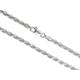 Aka GioielliÂ® - 925 Sterling Silver Rhodium Plated Men and Women Necklace - 3 mm Diamond Cut Rope Chain - 18 inch long