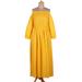 Marigold Muse,'Marigold Yellow Off-Shoulder Maxi Dress'