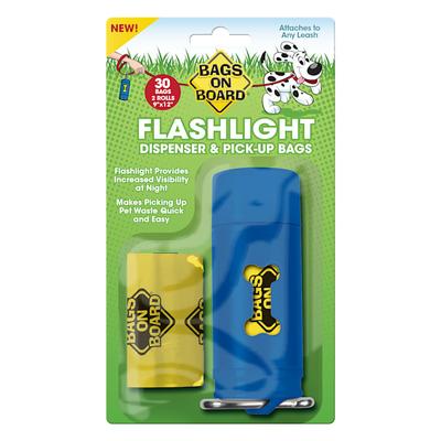 Bags on Board Flashlight Dispenser & Pickup Bags Refill for Dogs, 30 Bags