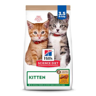 Hill's Science Diet No Corn, Wheat or Soy Chicken Dry Kitten Food, 3.5 lbs.