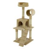 Beige Cat Tree Condo with Sisal Covered Posts, 49.5" H, 25 IN, Tan