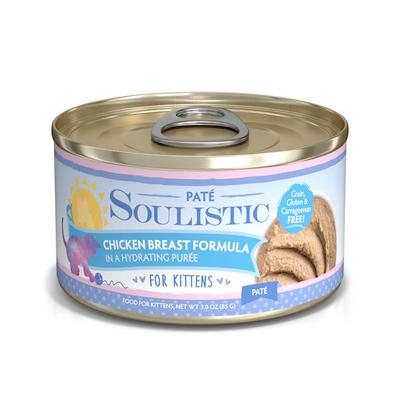 Soulistic Pate Kitten Chicken Breast Formula in a Hydrating Puree Wet Cat Food, 3 oz., Case of 12