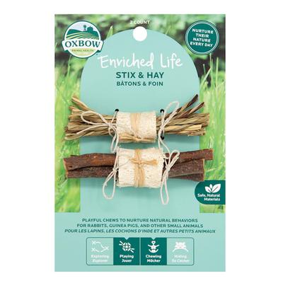 Oxbow Enriched Life Stix & Hay Small Animal Chew Toy