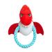 Dinosaur Finger Puppet Plush & Rope Dog Toy in Various Styles, Small, Red