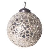 The Holiday Aisle® Textured Ball Ornament Glass in Gray/Yellow | 4 H x 3.75 W x 3.75 D in | Wayfair 00C3886A46EE4DDB90A88A53D928879E