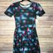 Lularoe Dresses | Lularoe (1.0) Xs Amelia Abstract Print - Bnwt | Color: Black/Blue | Size: Xs